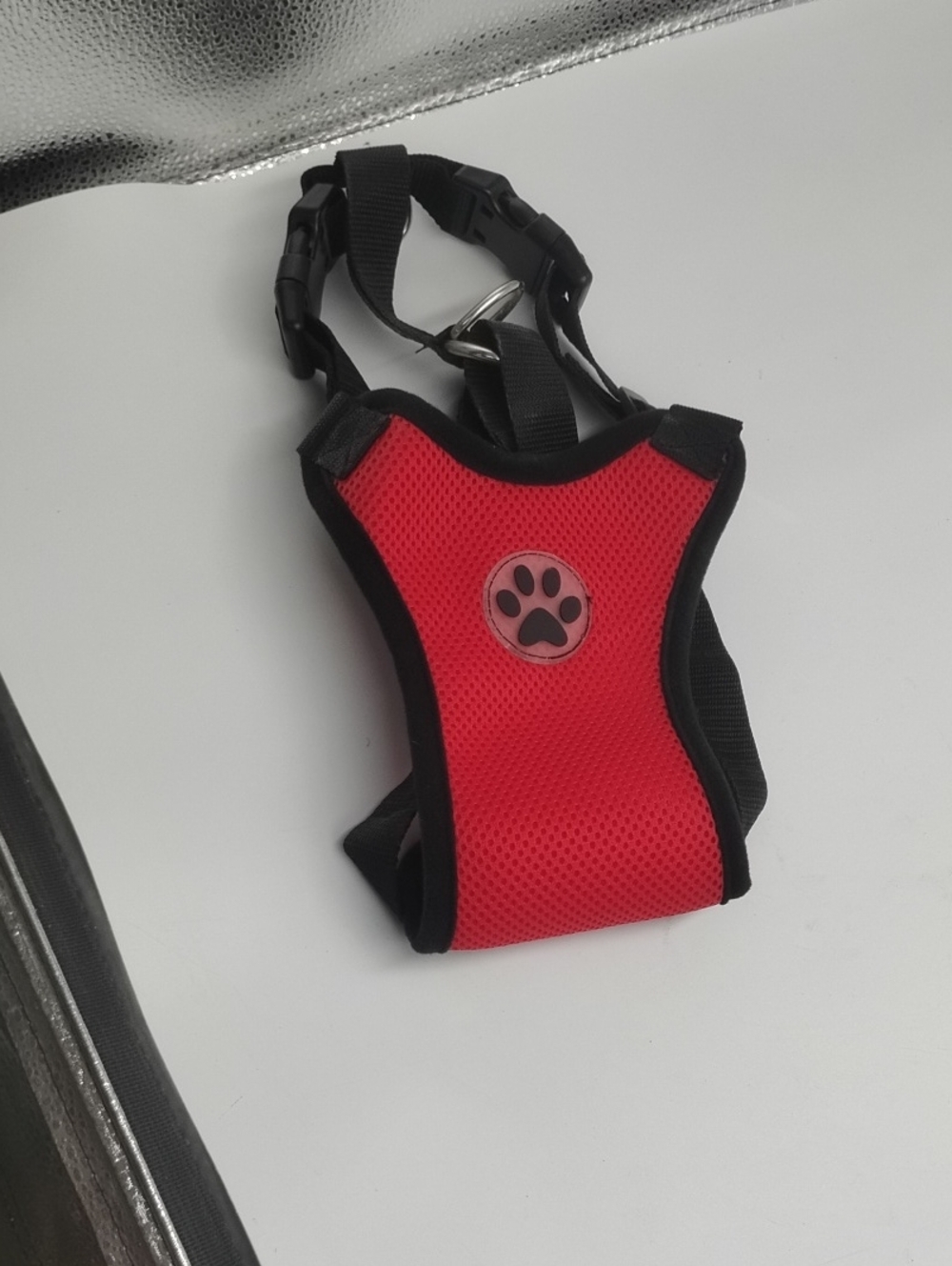 Red Dog Harness with Paw Emblem - Comfort Mesh Small Pets